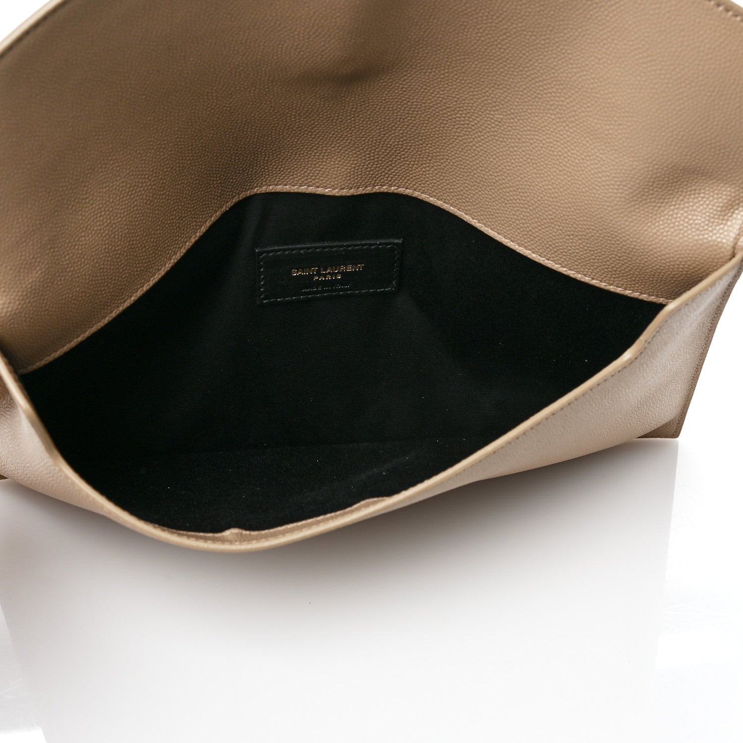 Saint Laurent Grain De Poudre Uptown Pouch Dark Beige 5 of 8