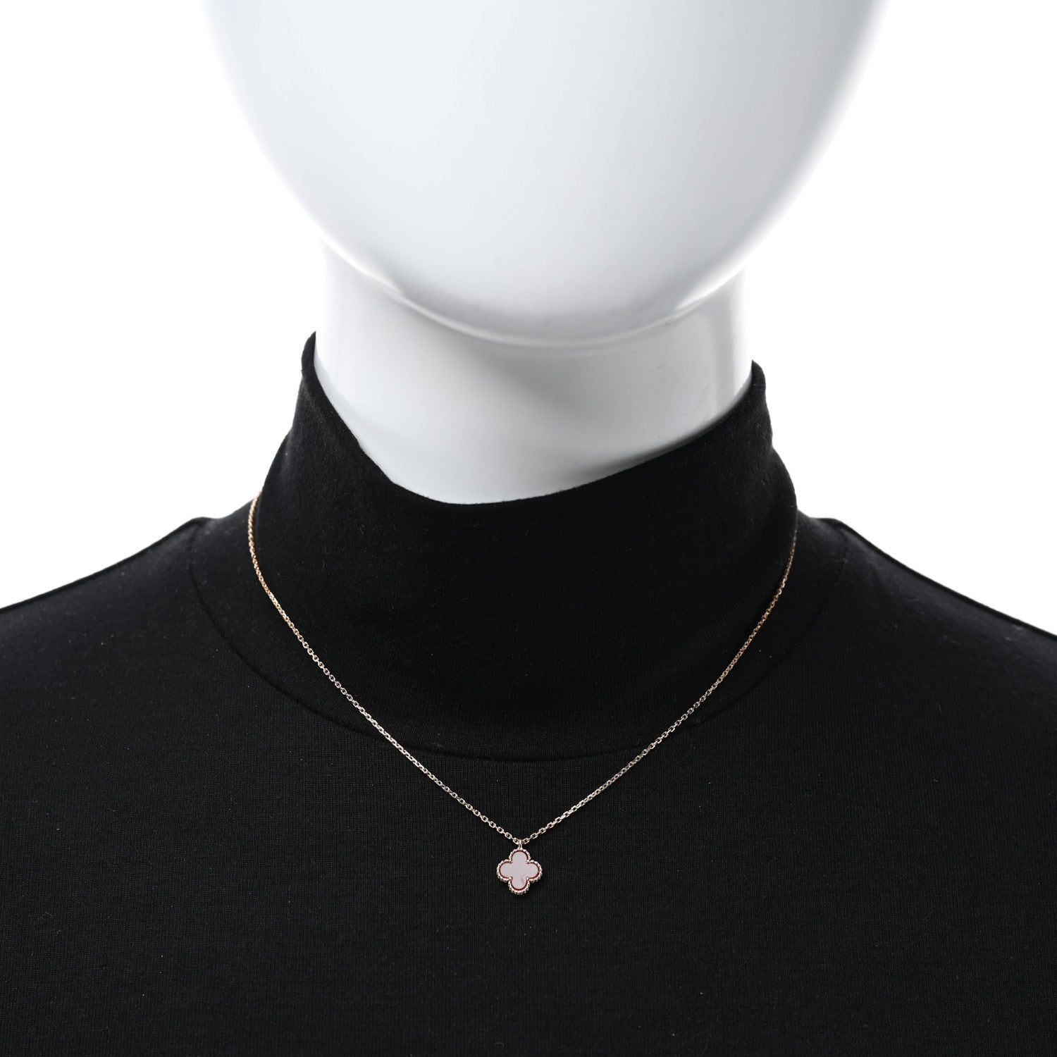 Van Cleef & Arpels 18K Rose Gold Carnelian Sweet Alhambra Pendant Necklace 2 of 4