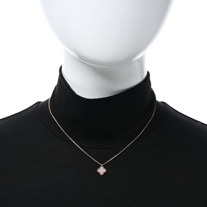 Van Cleef & Arpels 18K Rose Gold Carnelian Sweet Alhambra Pendant Necklace 2 of 4