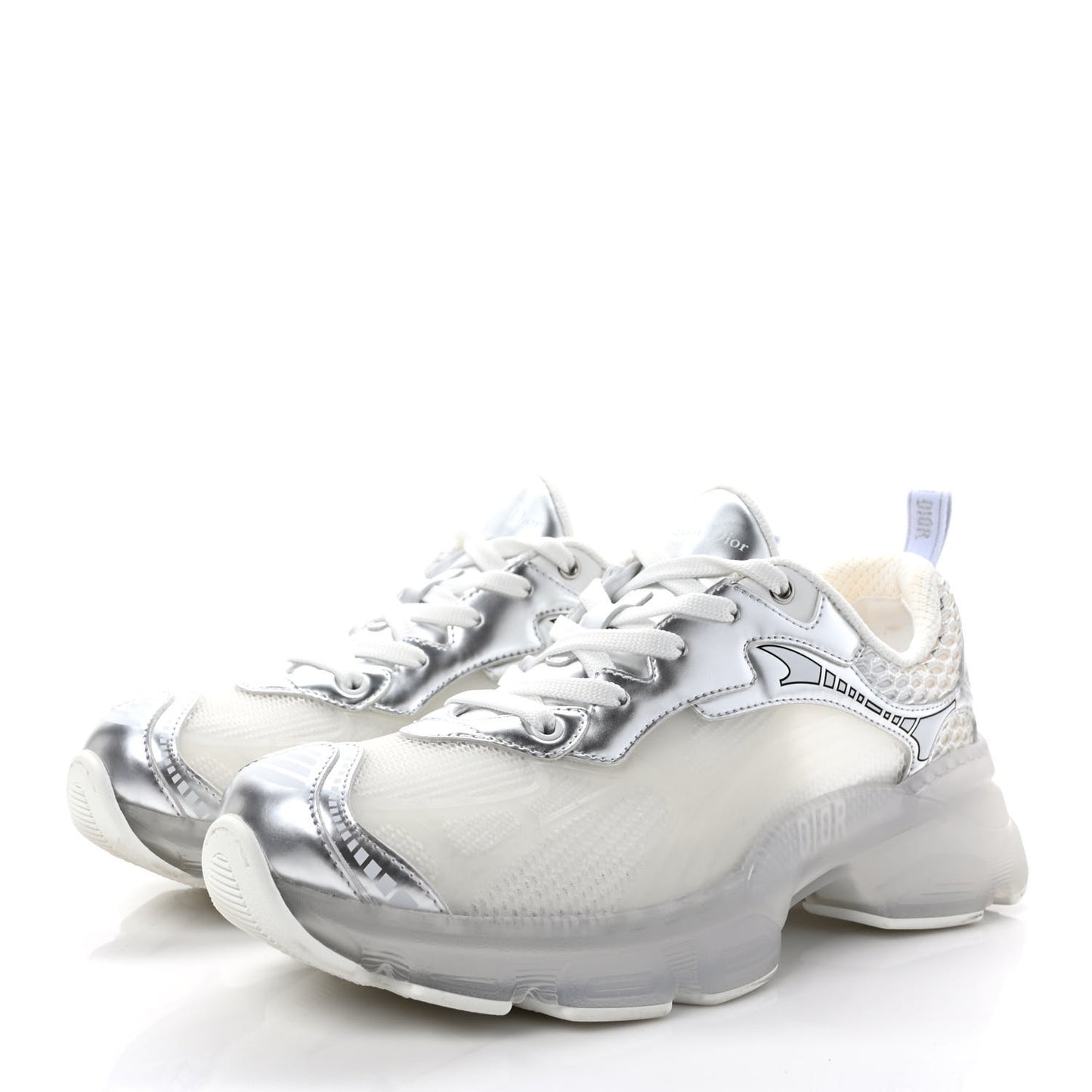 Matte Technical Fabric Mesh Dior Vibe Sneakers 40 White Silver
