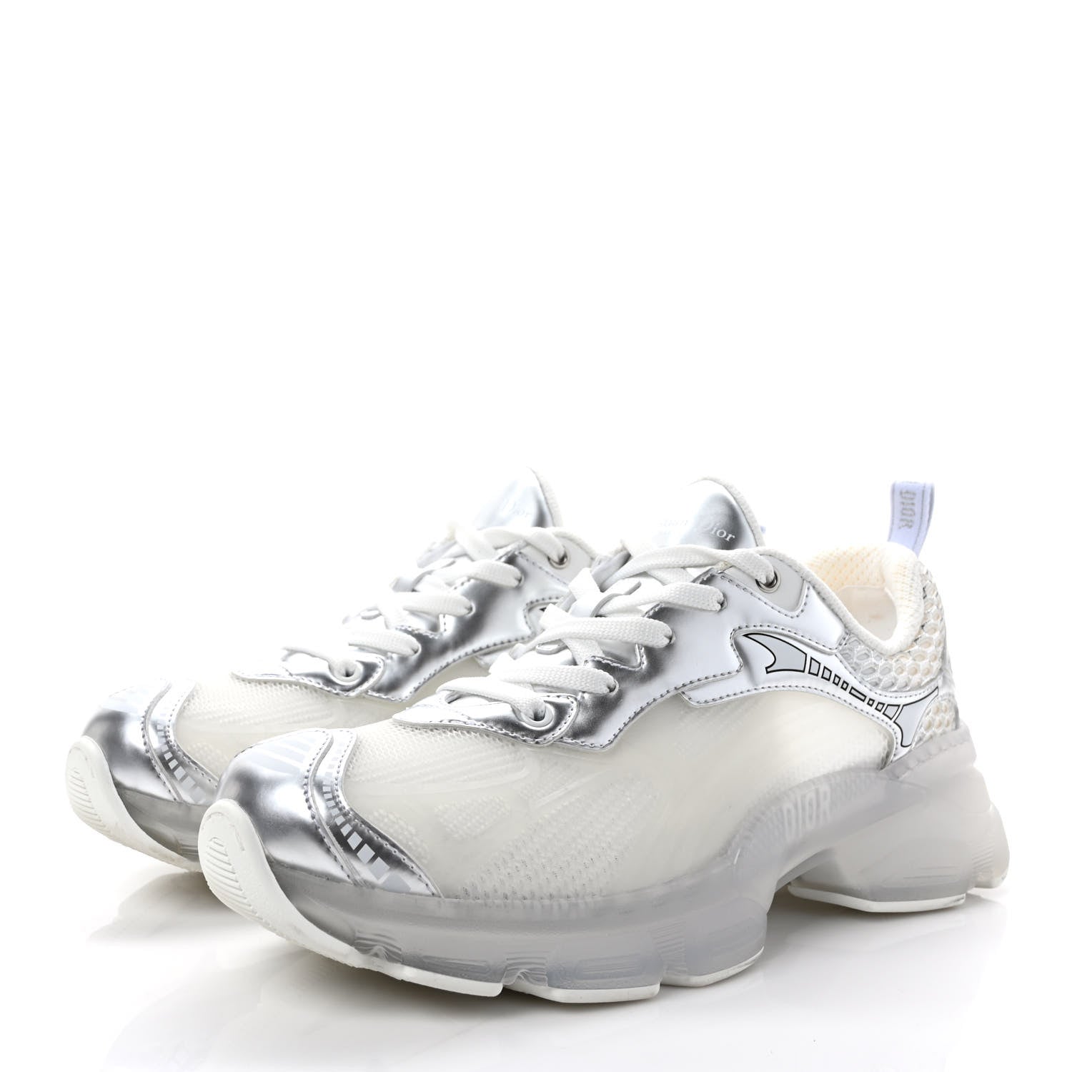 Christian Dior Matte Technical Fabric Mesh Dior Vibe Sneakers 40 White Silver 3 of 9