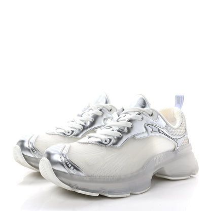 Christian Dior Matte Technical Fabric Mesh Dior Vibe Sneakers 40 White Silver 3 of 9
