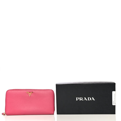 Prada Vitello Daino Zip Around Wallet Peonia 18 of 18