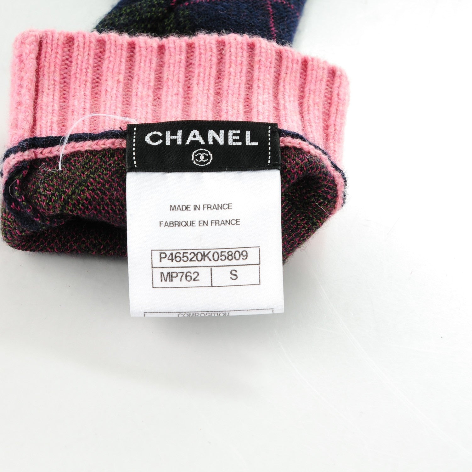 Chanel Cashmere Alpaca Long Fingerless CC Gloves S Navy 6 of 8