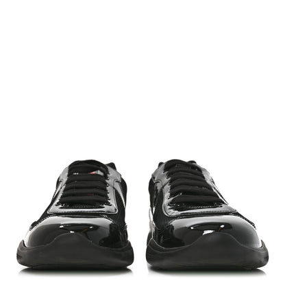 Prada Patent Mens America's Cup Patchwork Sneakers 11 Black 3 of 8