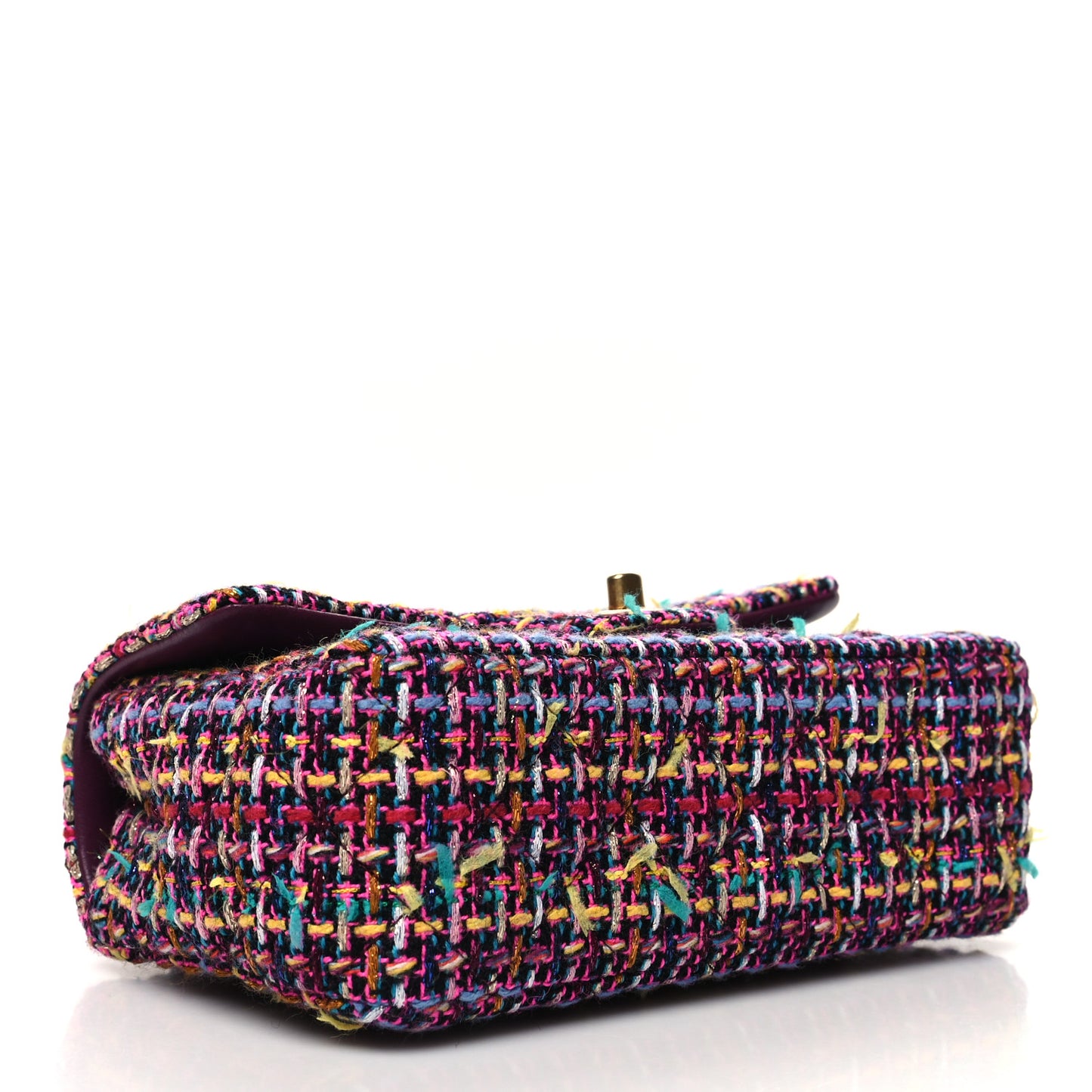 Tweed Quilted Mini Rectangular Flap Pink Multicolor