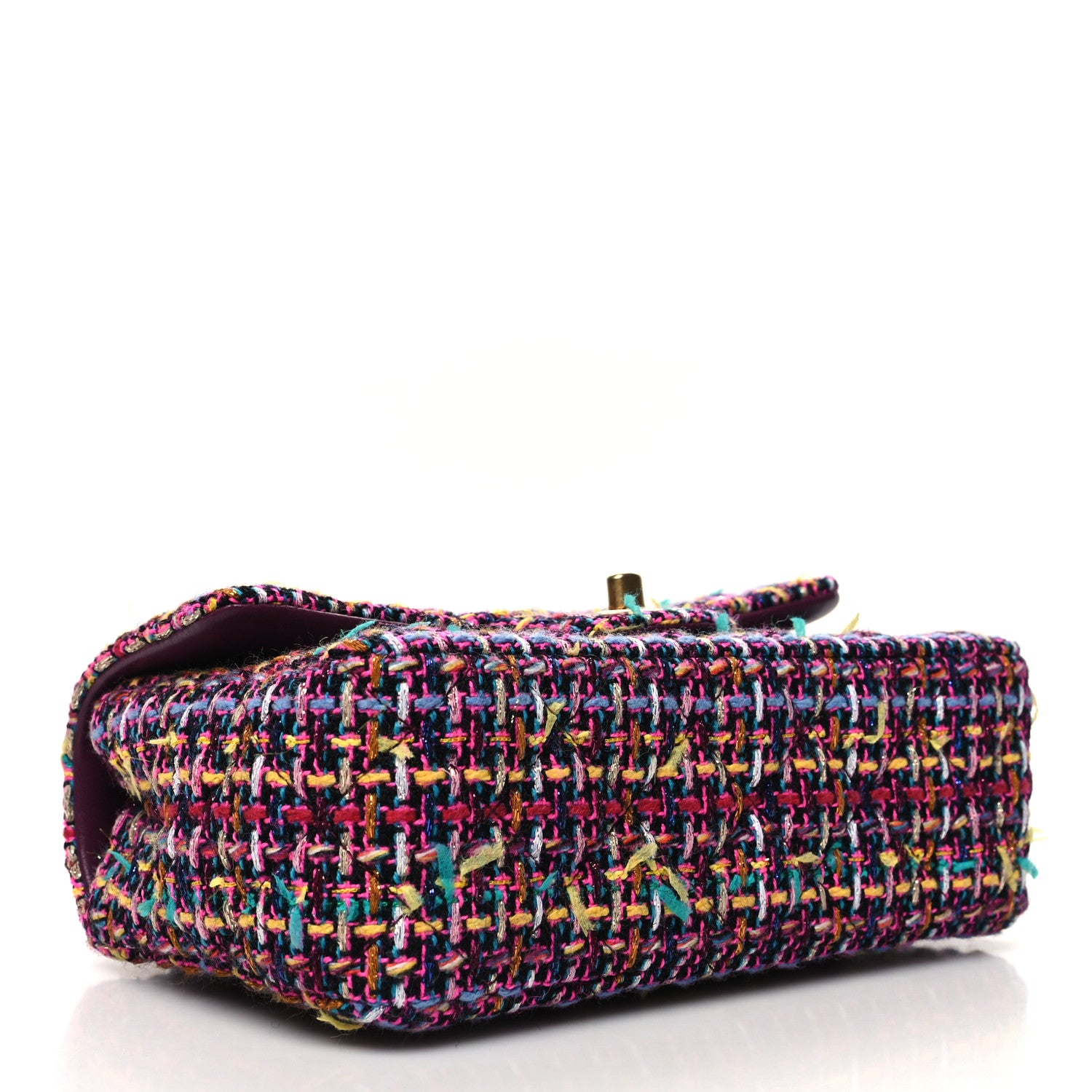 Chanel Tweed Quilted Mini Rectangular Flap Pink Multicolor 4 of 11