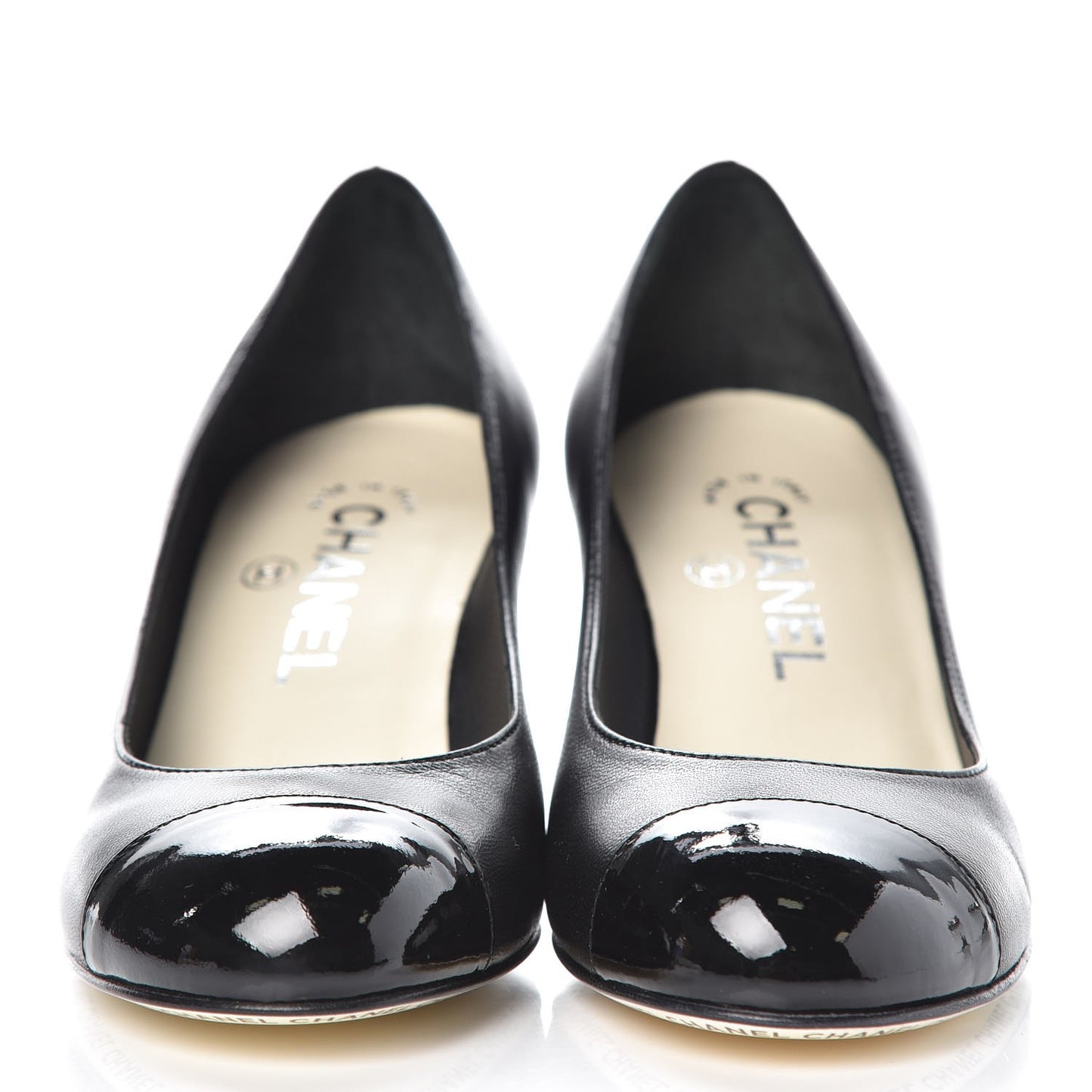 Lambskin Patent Cap Toe Wedges 35.5 Black