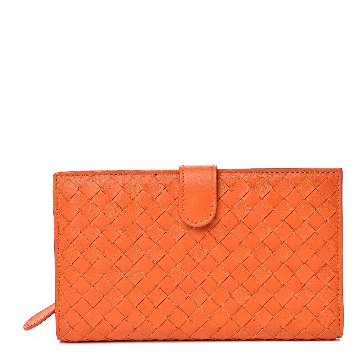 Bottega Veneta Nappa Intrecciato Continental Snap Wallet Tangerine 1 of 7