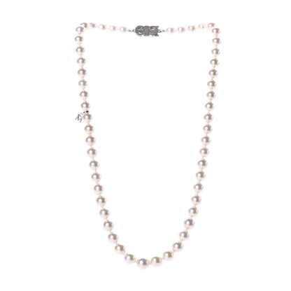 Mikimoto 18K White Gold Akoya Pearl 7.5-9.5mm "M" Strand Graduated Necklace 18 3 of 6