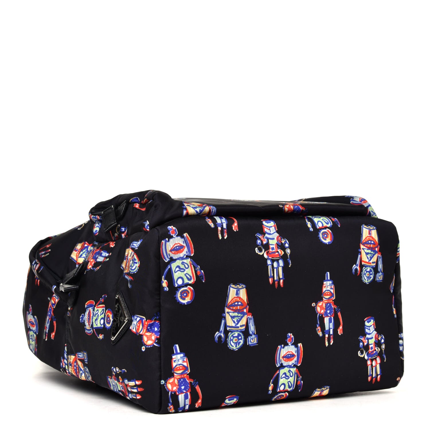 Prada Nylon Saffiano Robot Print Backpack Black 3 of 4