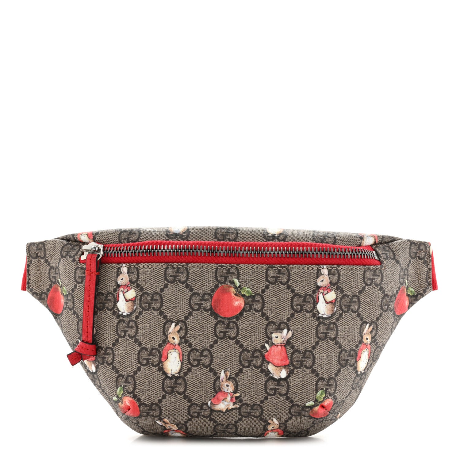 Gucci X PETER RABBIT GG Supreme Monogram Rabbit Print Childrens Belt Bag Beige Ebony Red 1 of 10