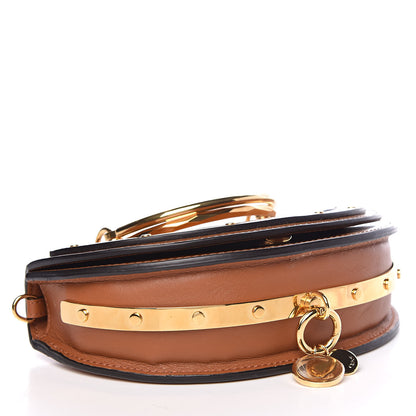 Chloe Spazzolato Sfumato Lambskin Calfskin Small Nile Bracelet Minaudiere Bag Caramel 4 of 10