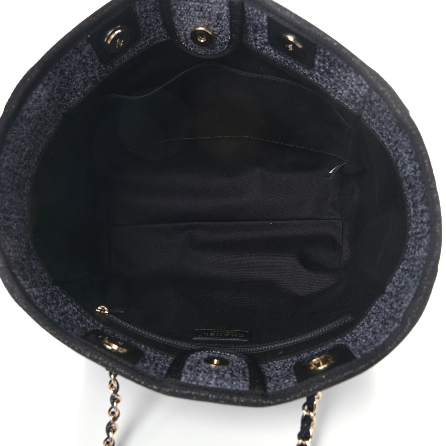 Lurex Boucle Small Deauville Tote Black