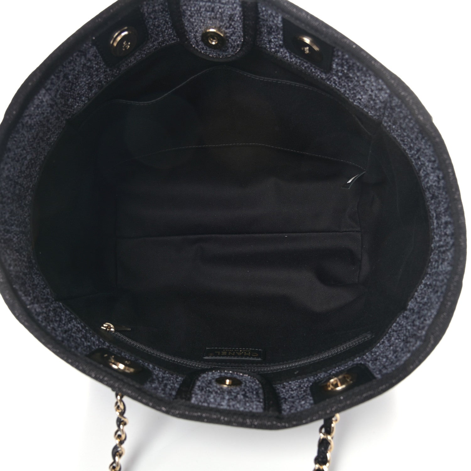 Chanel Lurex Boucle Small Deauville Tote Black 5 of 9