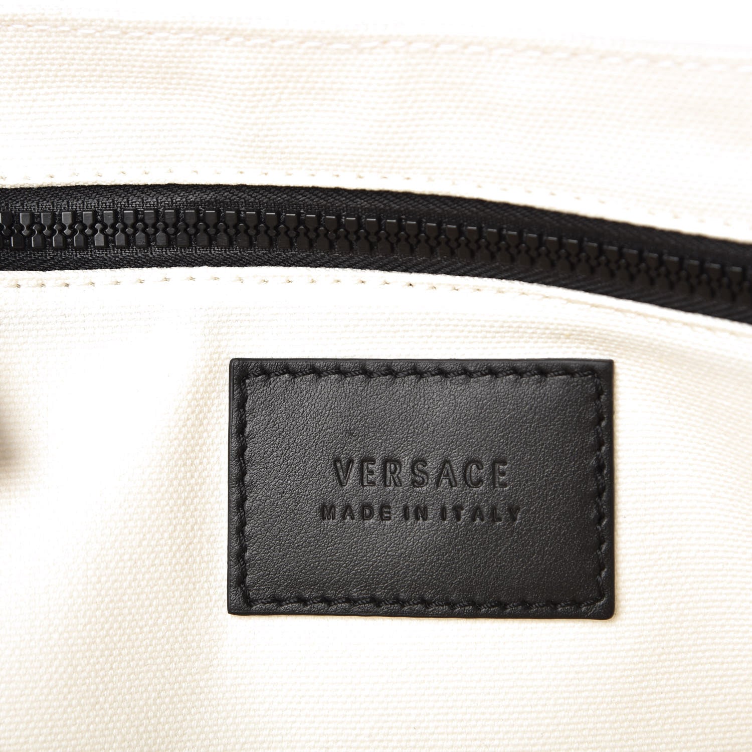 Versace Canvas Logo Tote Black White 6 of 8