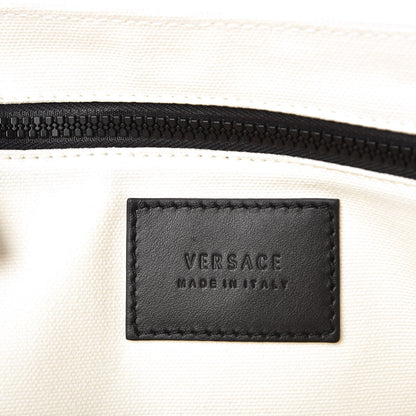 Versace Canvas Logo Tote Black White 6 of 8