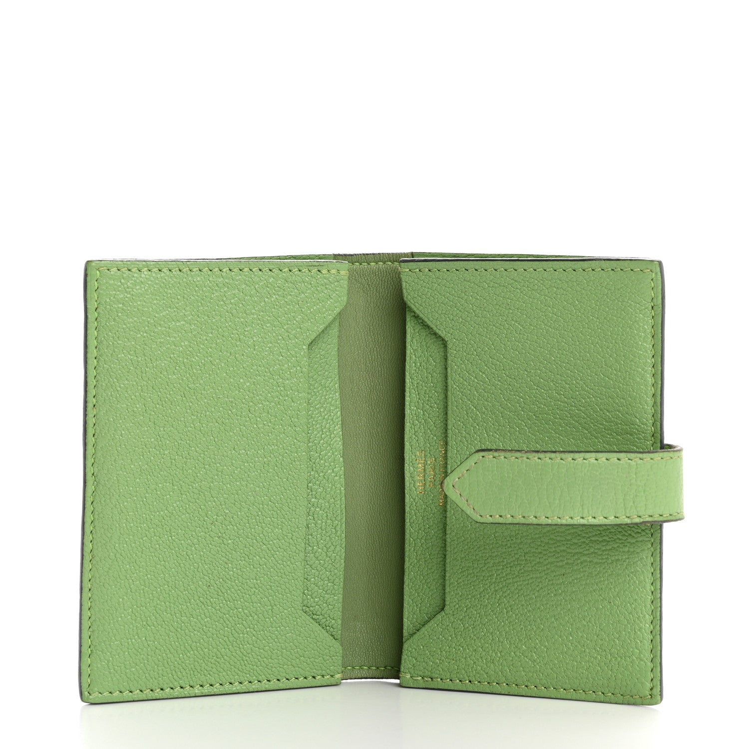 Hermes Chevre Mysore Bearn Card Holder Wallet Vert Criquet 5 of 13