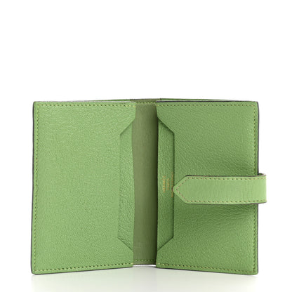 Hermes Chevre Mysore Bearn Card Holder Wallet Vert Criquet 5 of 13