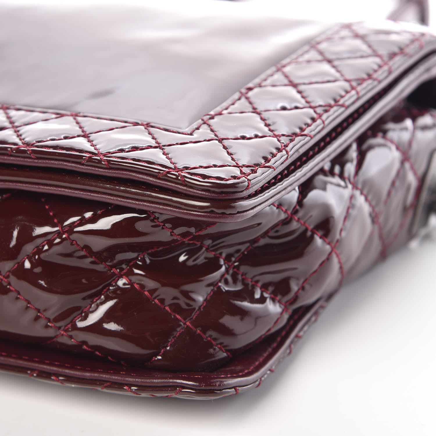 Chanel Patent New Medium Boy Reverso Flap Burgundy 13 of 13