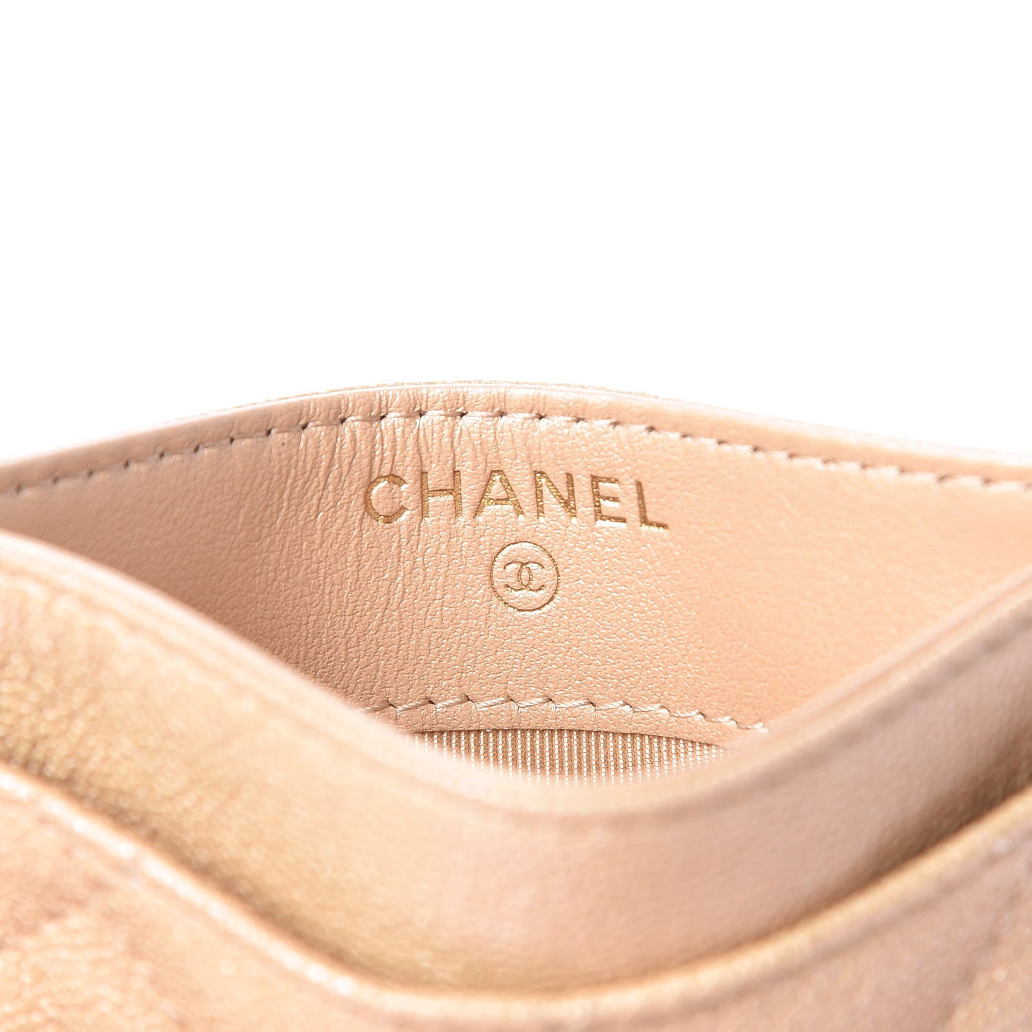 Chanel Iridescent Caviar Quilted Card Holder Beige 6 of 8