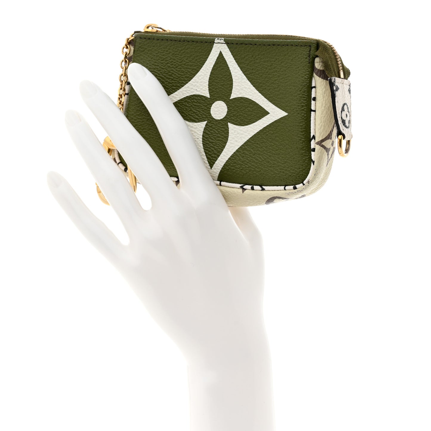 Monogram Giant Micro Pochette Accessories Kaki White
