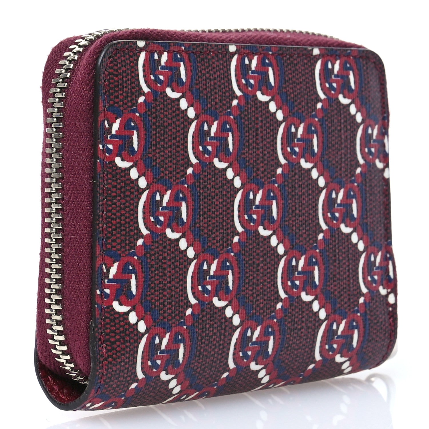 Gucci GG Supreme Shadow Zip Around Wallet Rosso Ancora Red 3 of 8