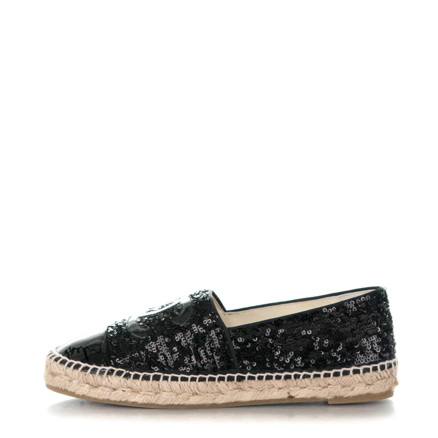 Patent Sequin CC Espadrilles 40 Black