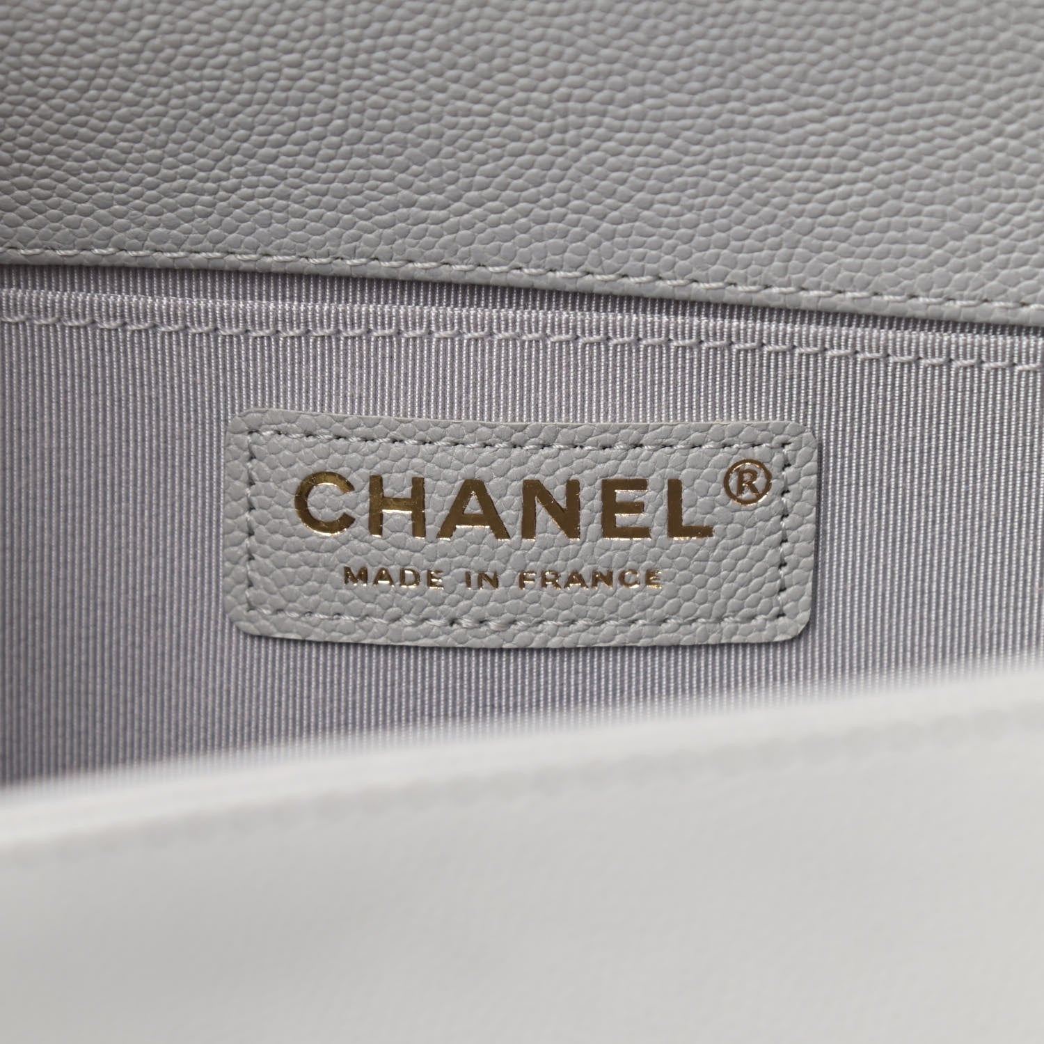 Chanel Caviar Quilted Medium Boy Flap Light Grey 5 of 9