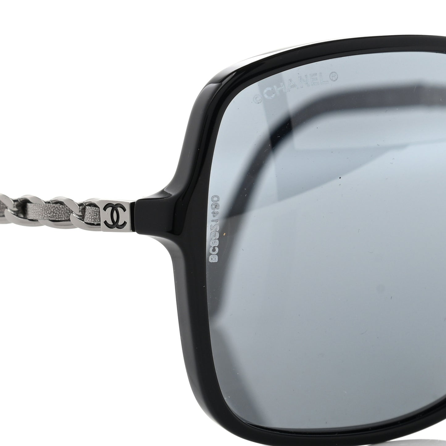 Lambskin Square Chain Sunglasses 5210-Q Black