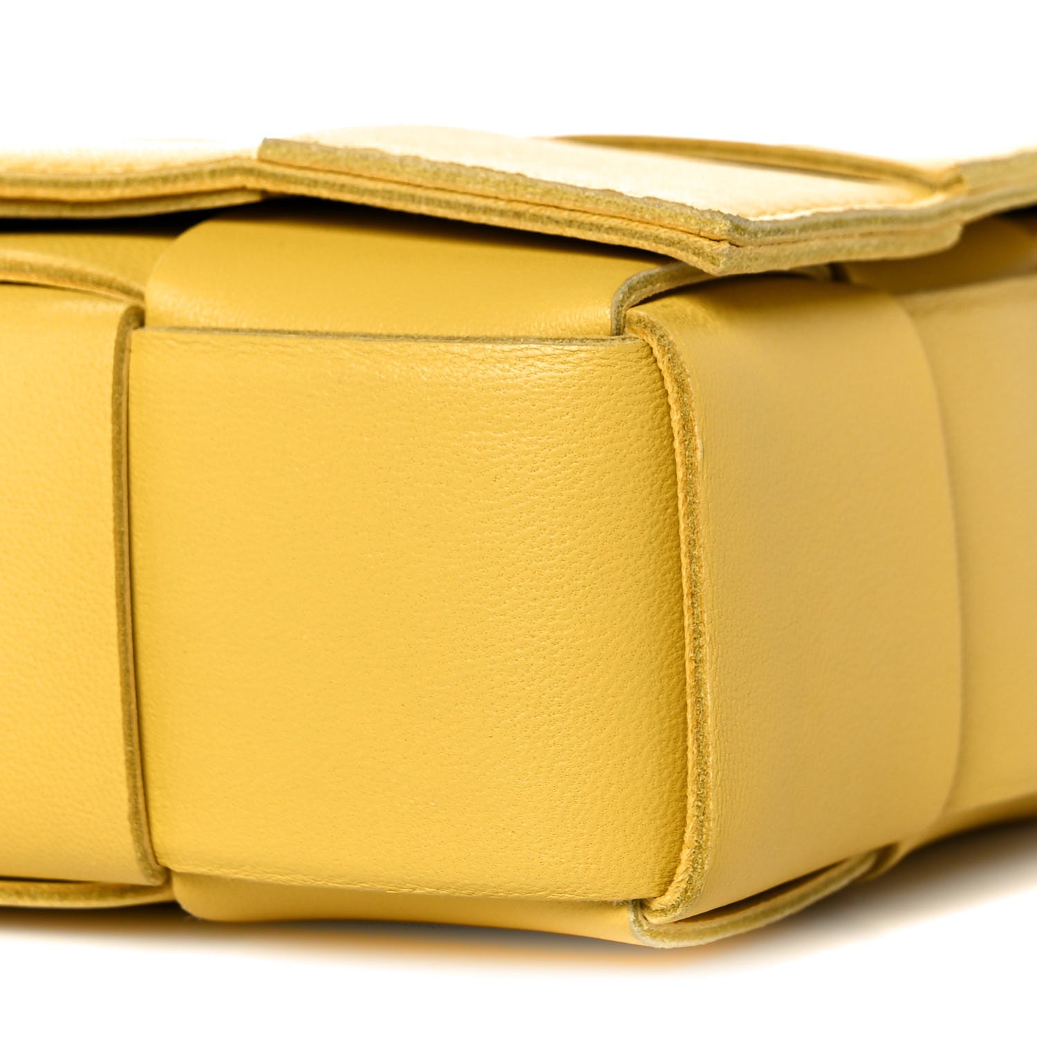 Bottega Veneta Lambskin Maxi Intrecciato Cassette Crossbody Bag Buttercup 8 of 8