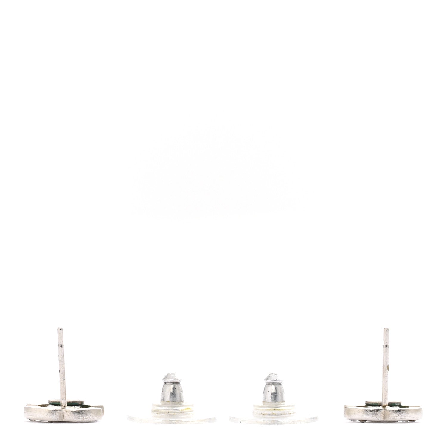 Chanel Crystal Mini CC Earrings Silver 3 of 4