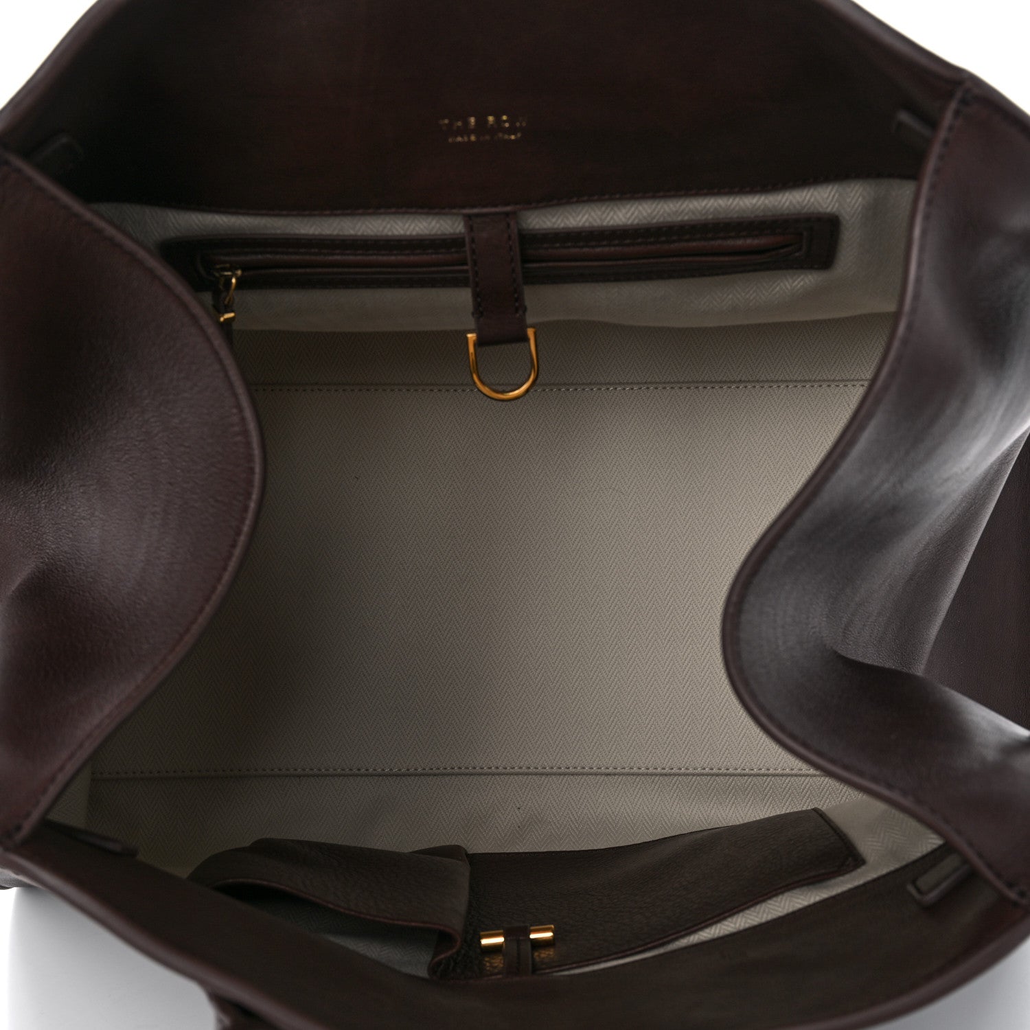 The Row Polished Saddle Calfskin Soft Margaux 15 New Burgundy 5 of 12