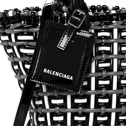 Balenciaga Patent XS Bistro Basket Black White 8 of 10