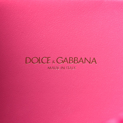 Dolce & Gabbana Raffia Woven Devotion Envelope Shoulder Bag Pink 6 of 9