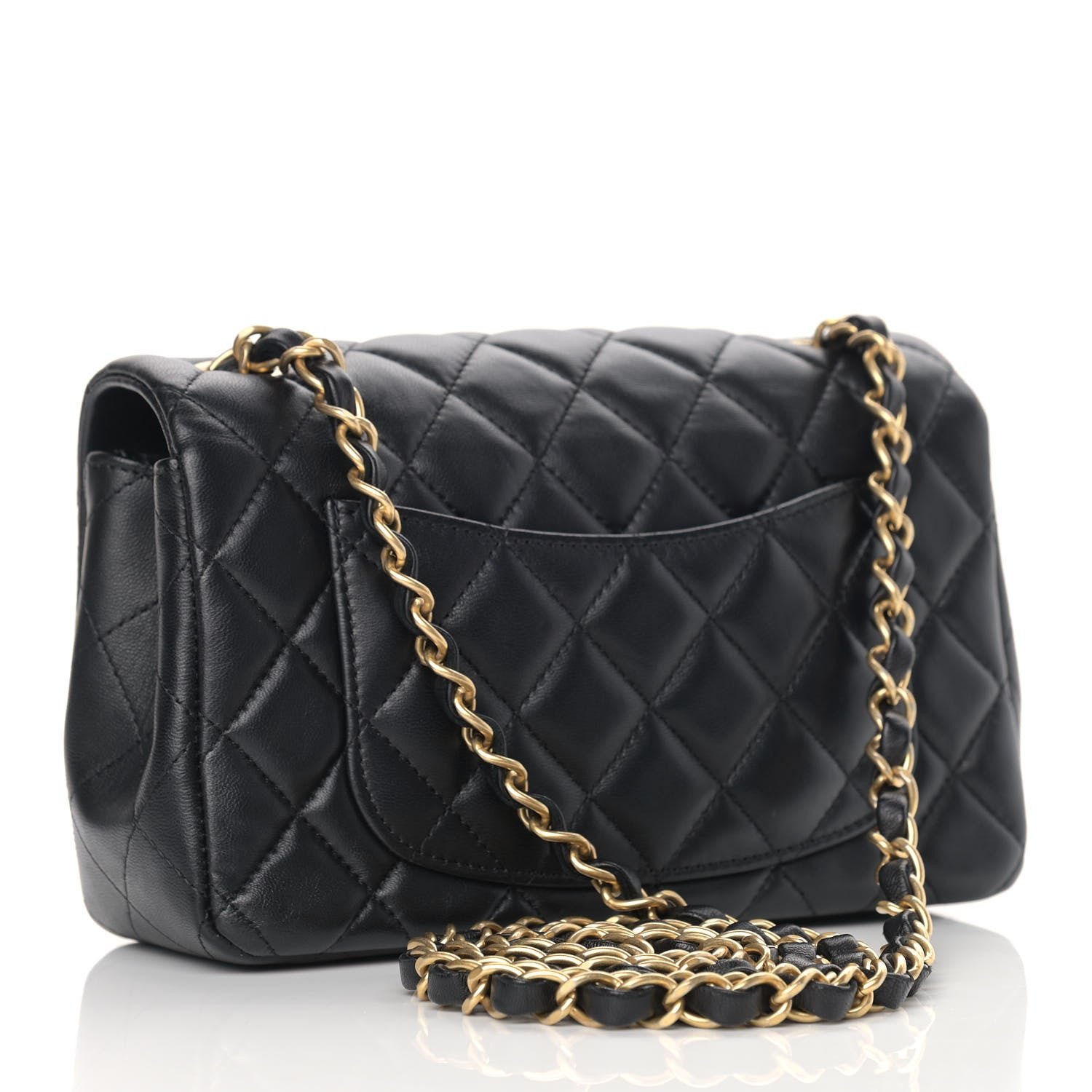 Chanel Lambskin Quilted Mini Rectangular Flap Black 2 of 9