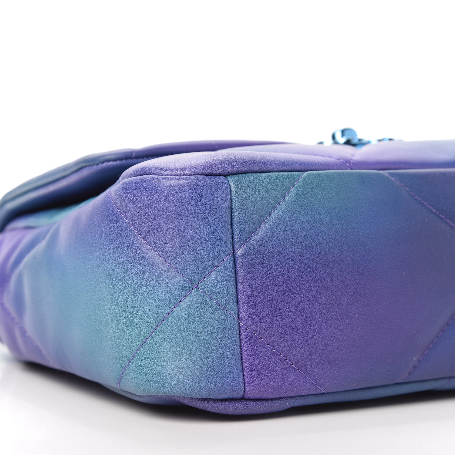 Chanel Tie Dye Calfskin Quilted Medium Chanel 19 Flap Blue Purple 6 of 10