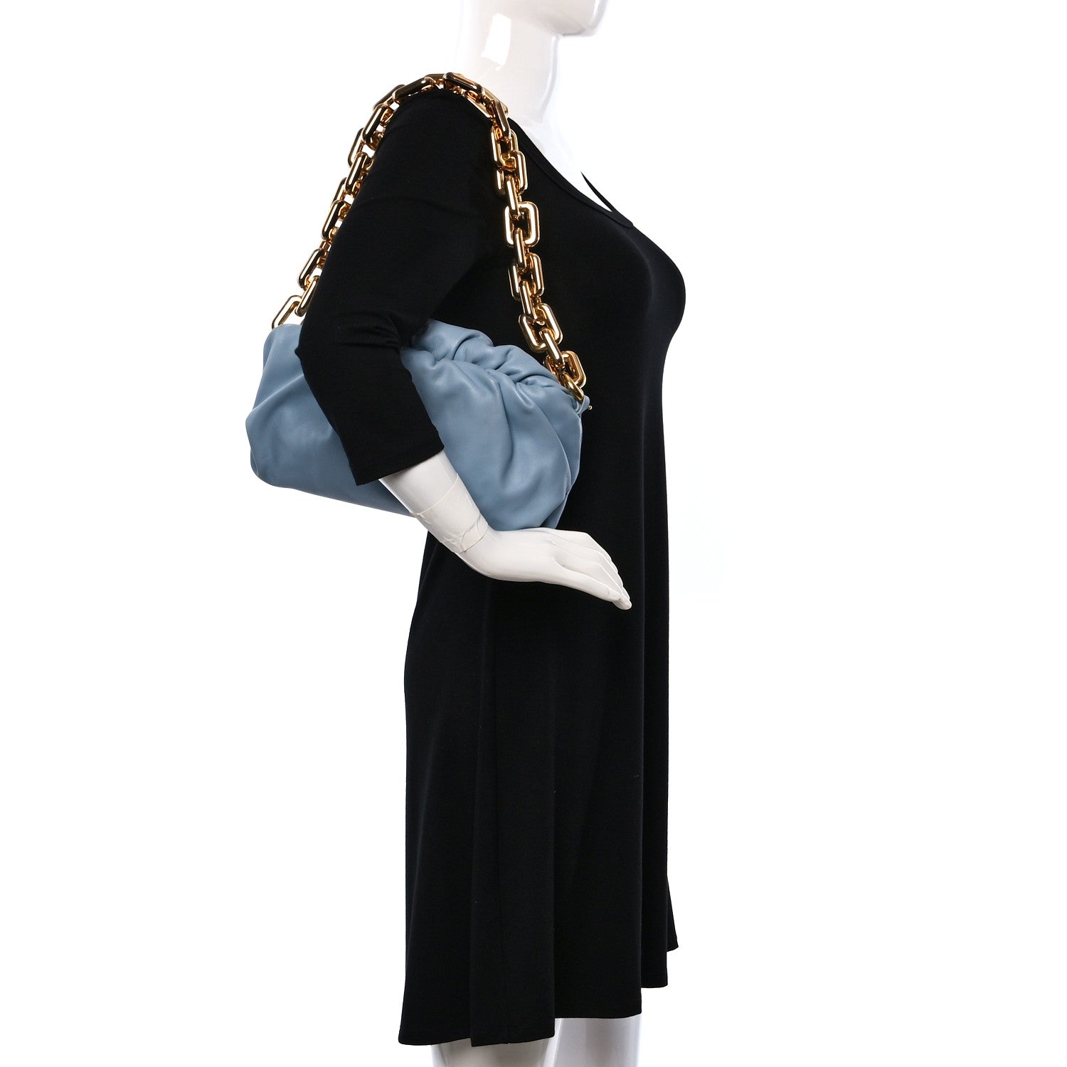 Bottega Veneta Calfskin The Pouch Chain Ice 2 of 11