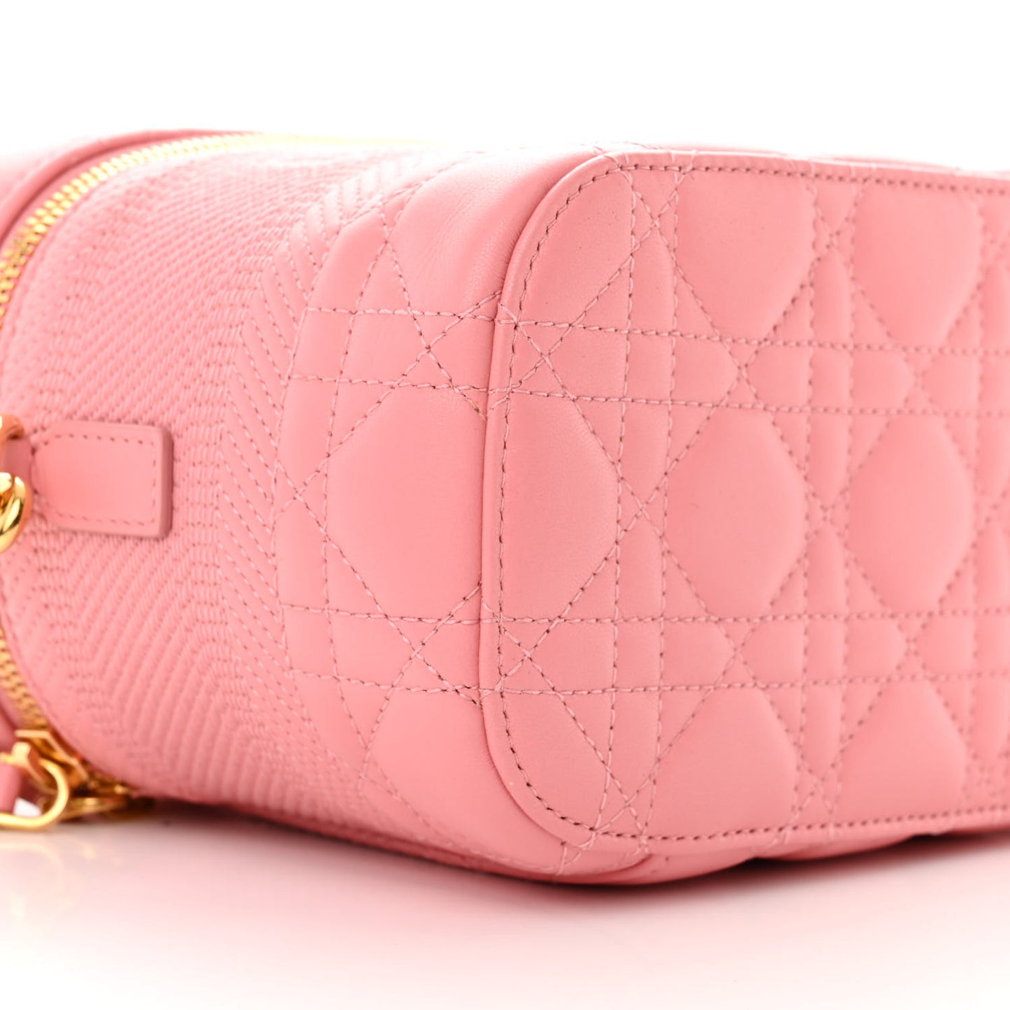 Lambskin Cannage Small Diortravel Vanity Case Pink