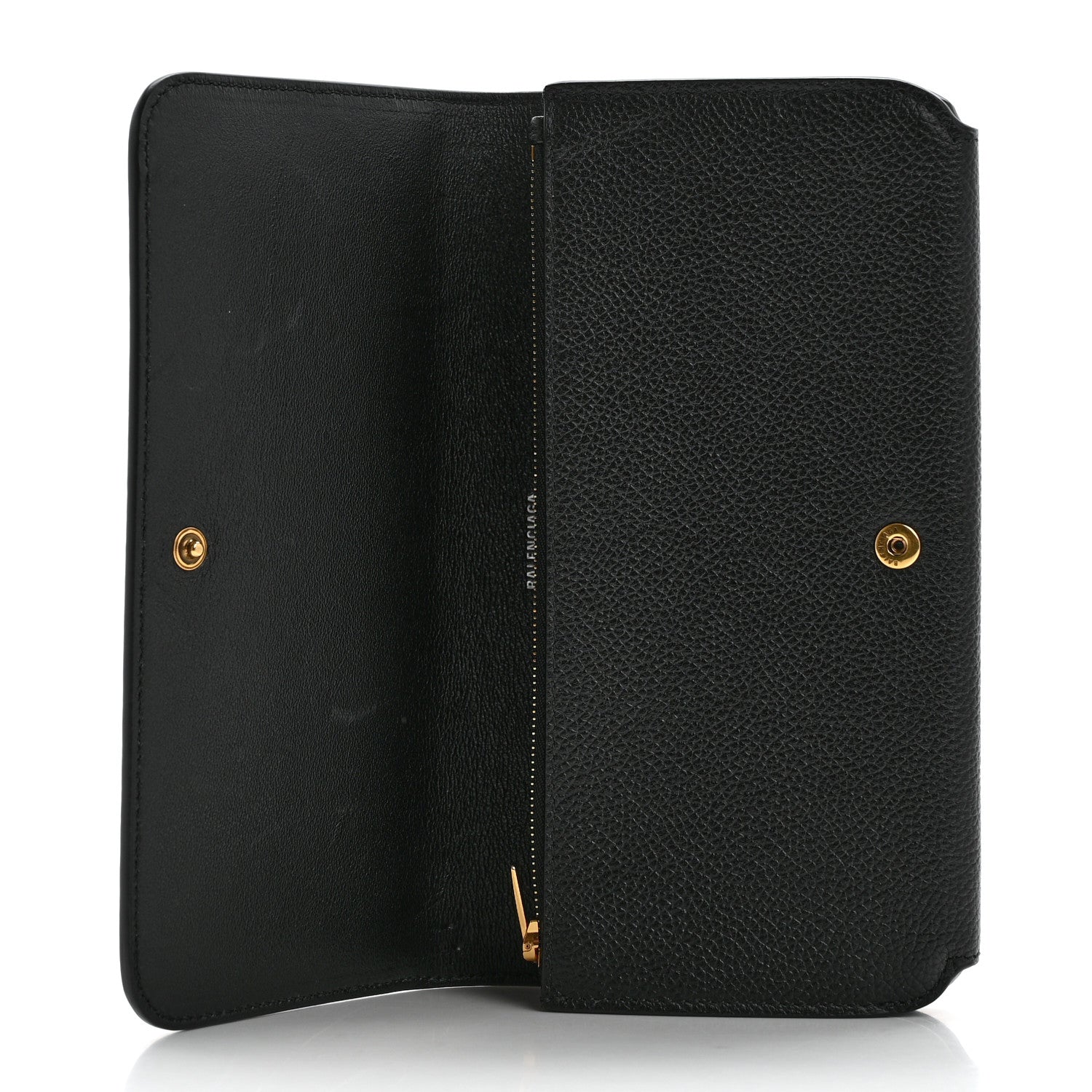 Balenciaga Grained Calfskin Logo Cash Thin Money Wallet Black White 6 of 10