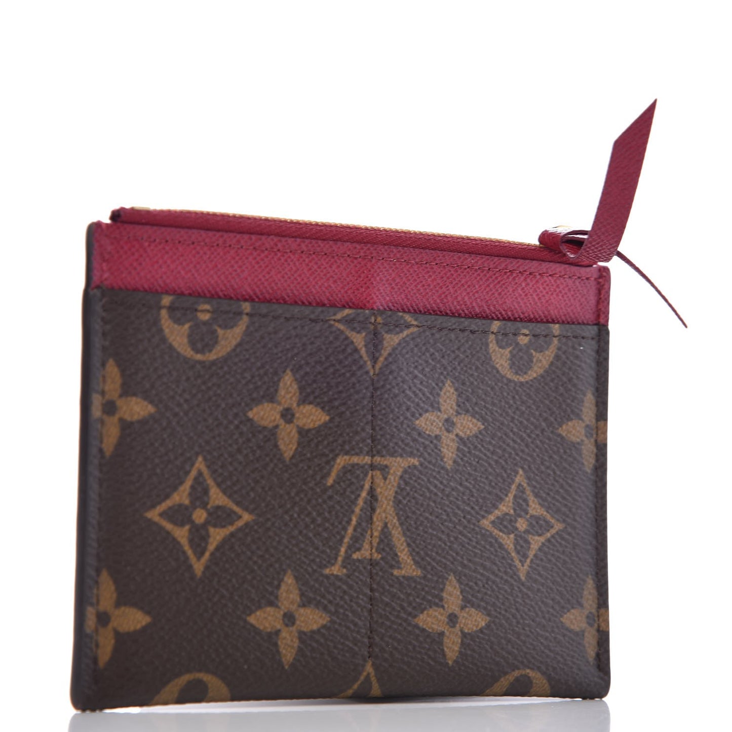 Monogram Zipped Card Holder Fuchsia