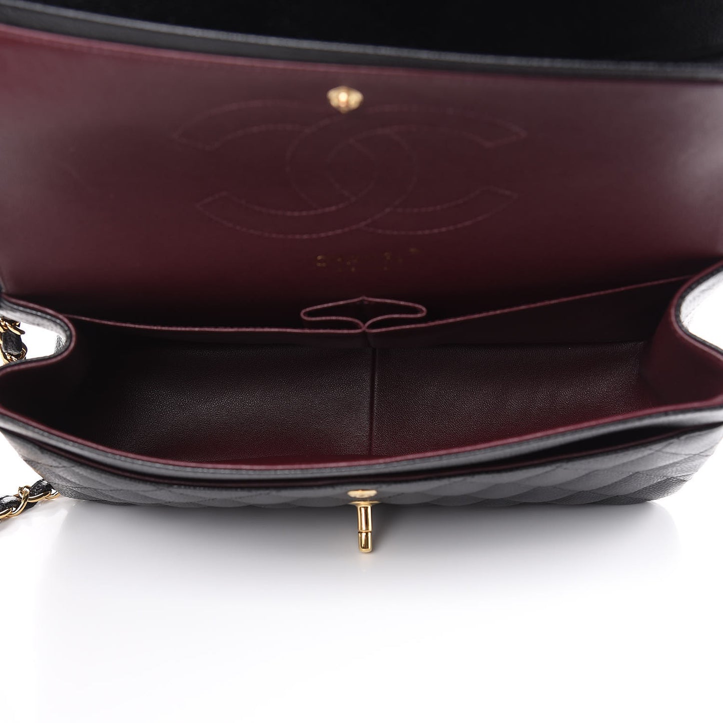 Caviar Quilted Jumbo Double Flap Black