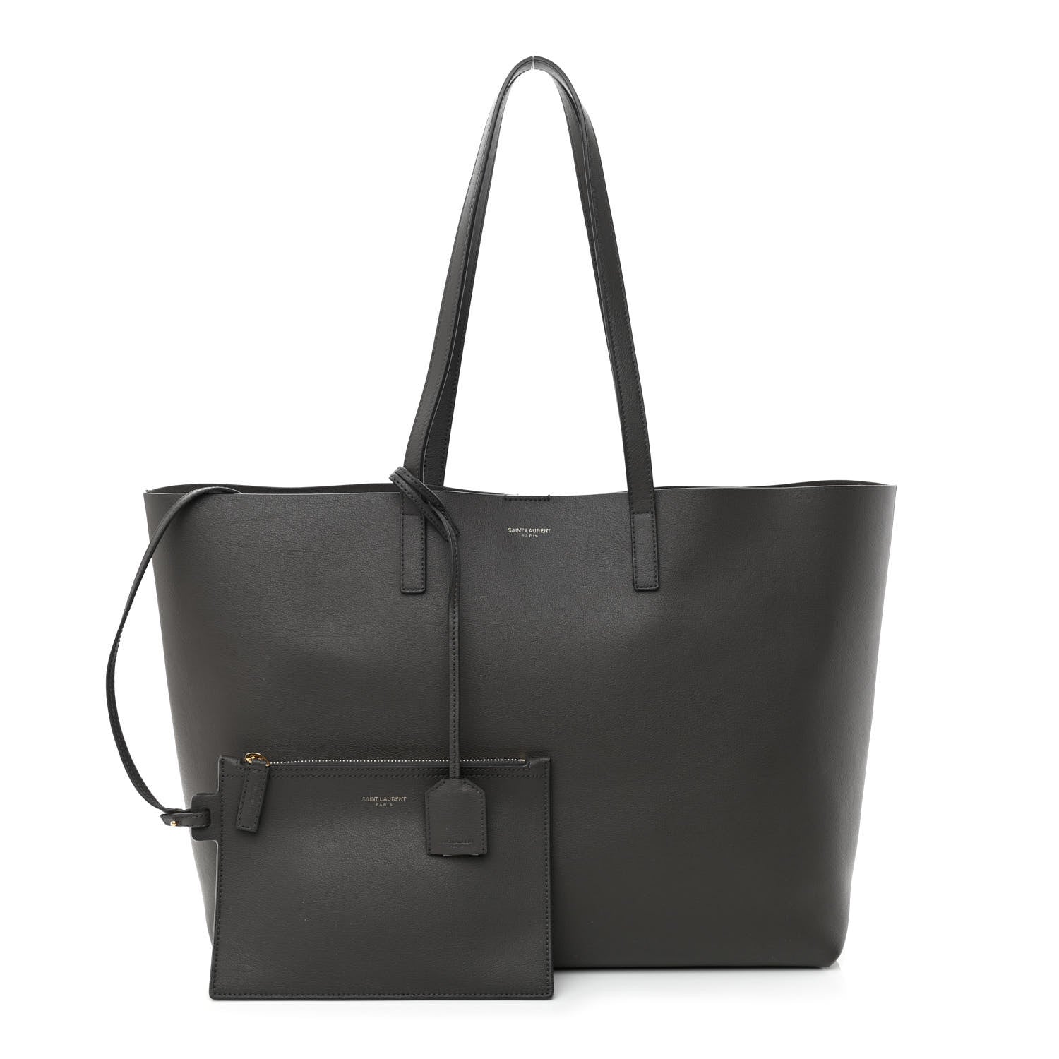 Saint Laurent Calfskin Large Shopping Tote Dark Grey 1 of 13