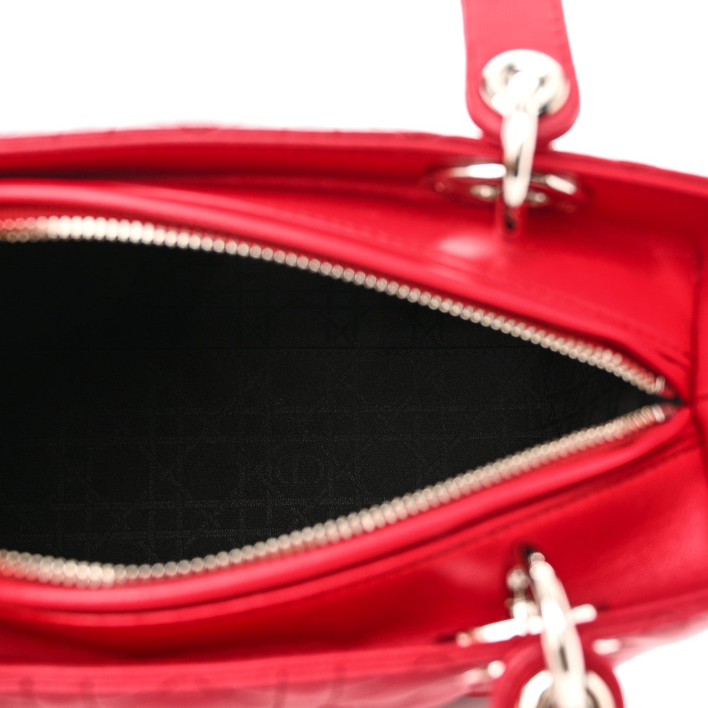 Lambskin Cannage Medium Lady Dior Red