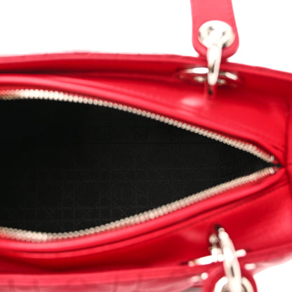 Christian Dior Lambskin Cannage Medium Lady Dior Red 5 of 10