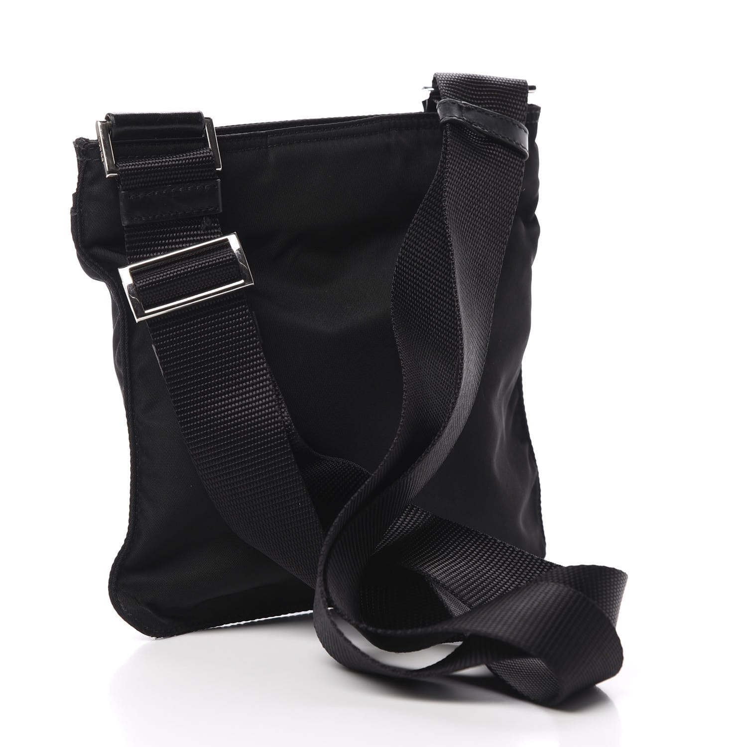 Prada Nylon Flat Messenger Bag Black 3 of 11