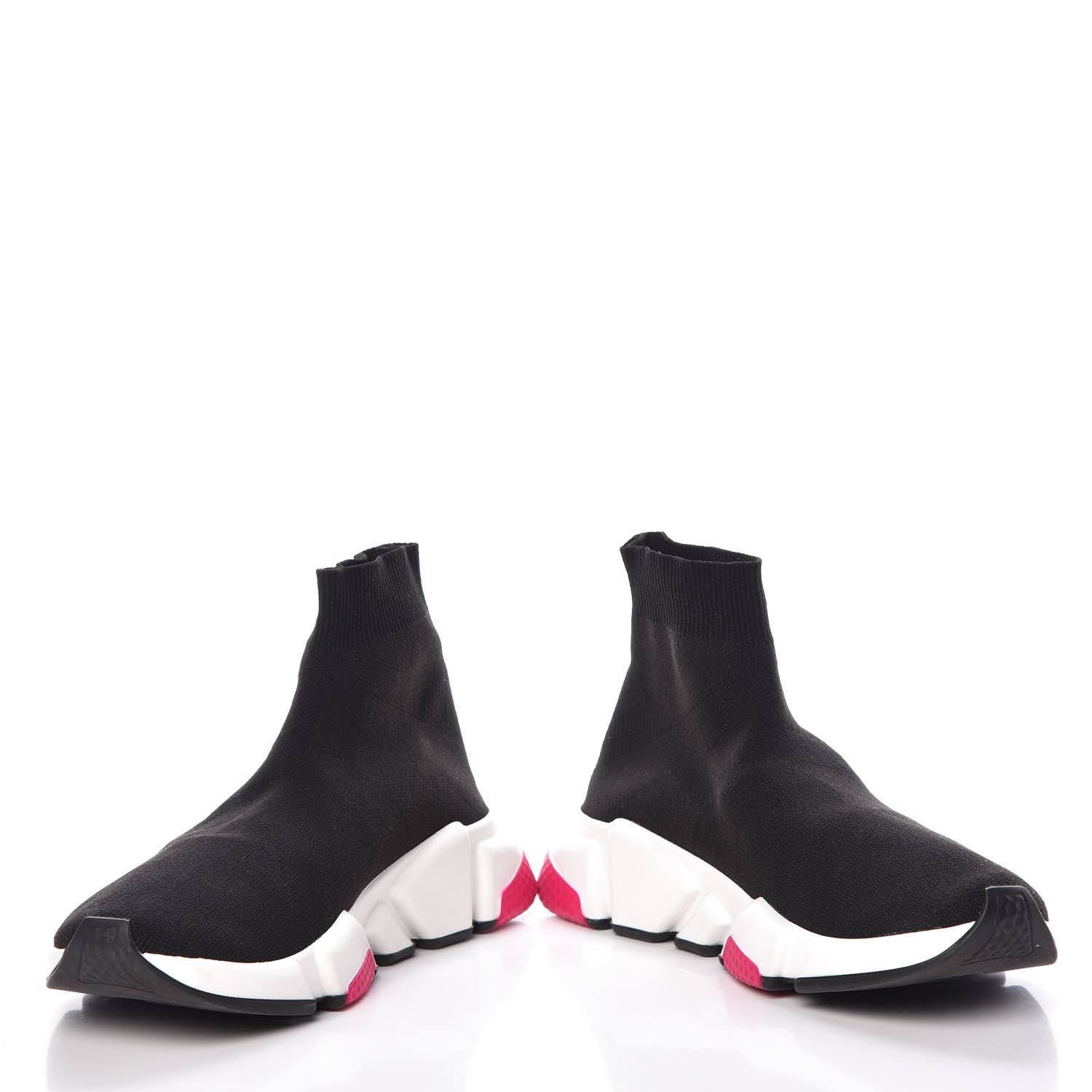 Balenciaga Neoprene Knit Womens Speed Sneakers 39 Black Pink 5 of 9