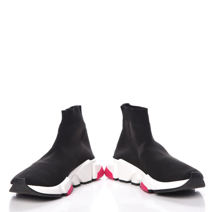 Balenciaga Neoprene Knit Womens Speed Sneakers 39 Black Pink 5 of 9