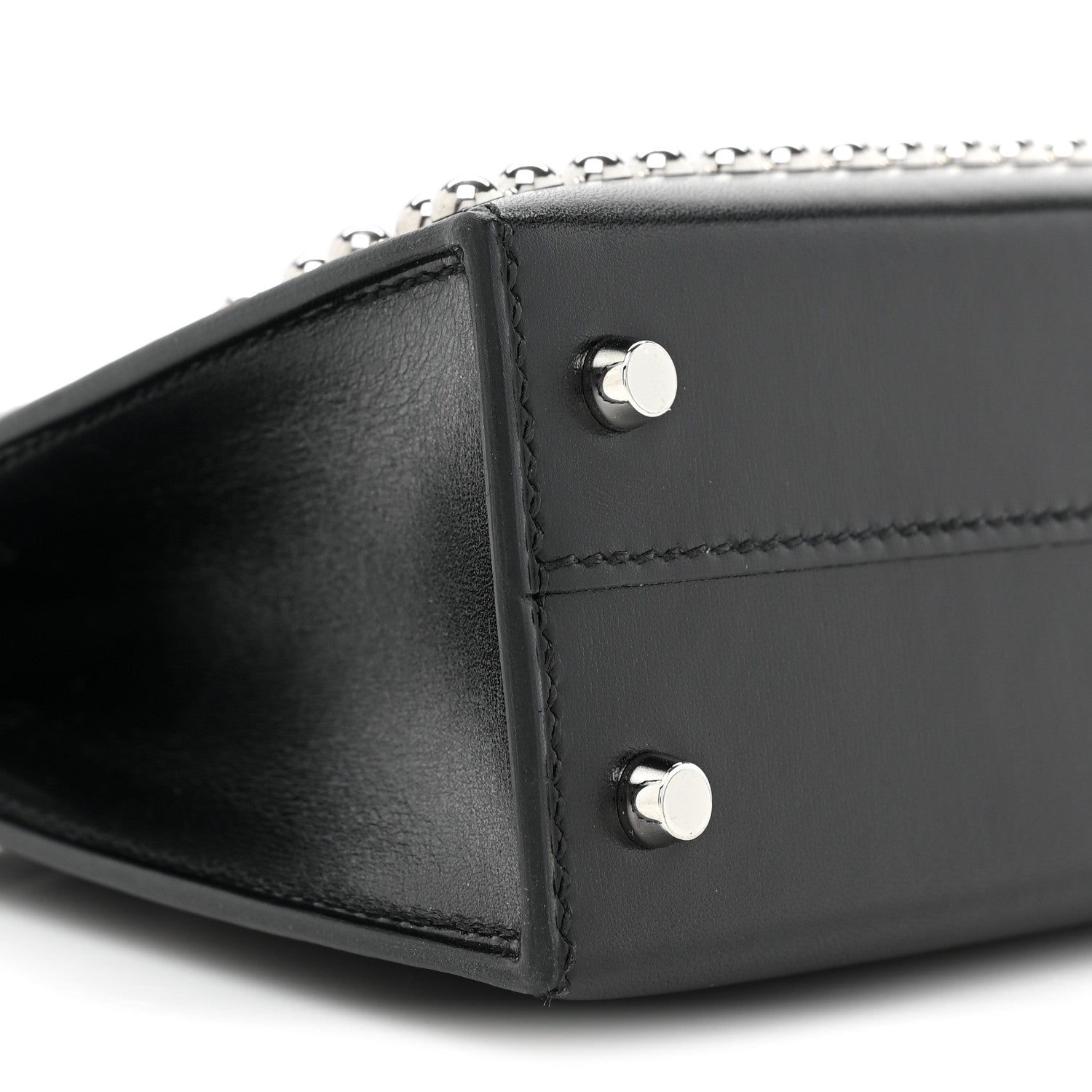 Hermes Box Studded Clouté Mini Kelly Sellier 20 Black 8 of 9
