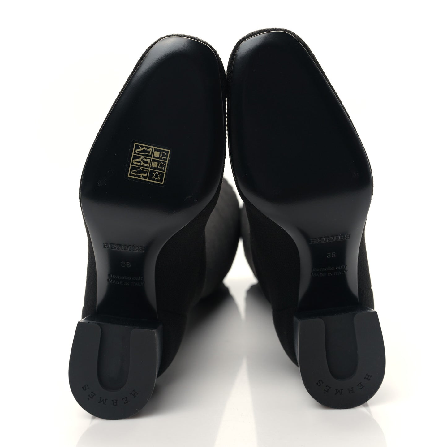 Knit Calfskin Fontaine 60 Boots 36 Black